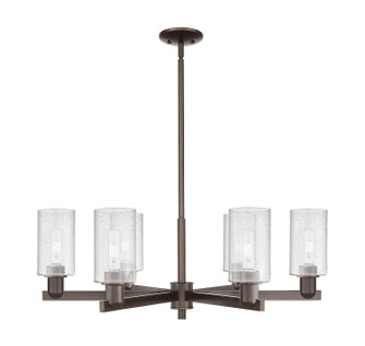 Arcadia Six Light Chandelier in Oil Rubbed Bronze (405|716-6CR-OB-G804)