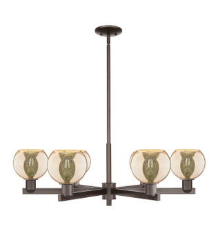 Arcadia Six Light Chandelier in Oil Rubbed Bronze (405|716-6CR-OB-G128-6)