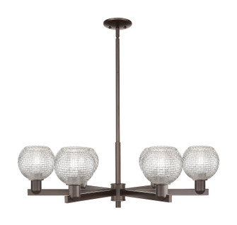 Arcadia Six Light Chandelier in Oil Rubbed Bronze (405|716-6CR-OB-G122C-6CL)
