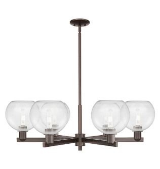 Arcadia Six Light Chandelier in Oil Rubbed Bronze (405|716-6CR-OB-G122-8)