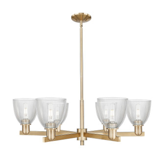 Arcadia Six Light Chandelier in Champagne Bronze (405|716-6CR-CB-G382)
