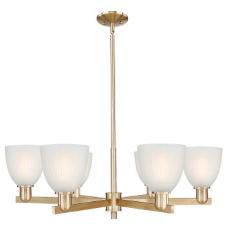 Arcadia Six Light Chandelier in Champagne Bronze (405|716-6CR-CB-G381)
