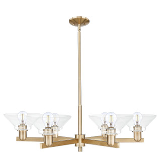 Arcadia Six Light Chandelier in Champagne Bronze (405|716-6CR-CB-G132)