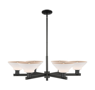 Arcadia Six Light Chandelier in Matte Black (405|716-6CR-BK-G131)