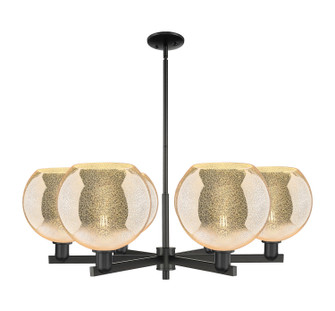 Arcadia Six Light Chandelier in Matte Black (405|716-6CR-BK-G128-10)