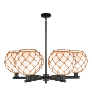 Arcadia Six Light Chandelier in Matte Black (405|716-6CR-BK-G121-10RB)