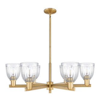 Arcadia Six Light Chandelier in Brushed Brass (405|716-6CR-BB-G442)