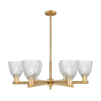 Arcadia Six Light Chandelier in Brushed Brass (405|716-6CR-BB-G382)