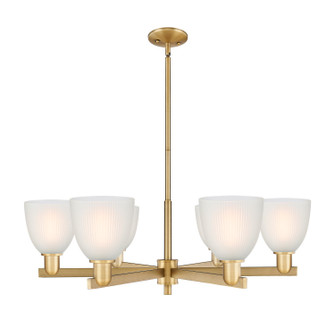 Arcadia Six Light Chandelier in Brushed Brass (405|716-6CR-BB-G381)