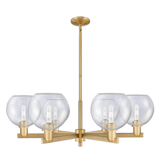 Arcadia Six Light Chandelier in Brushed Brass (405|716-6CR-BB-G124-8)