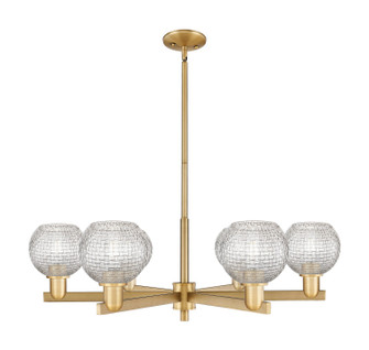 Arcadia Six Light Chandelier in Brushed Brass (405|716-6CR-BB-G122C-6CL)