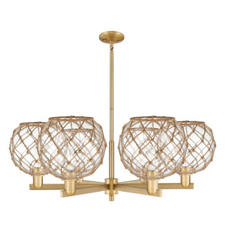 Arcadia Six Light Chandelier in Brushed Brass (405|716-6CR-BB-G122-10RB)