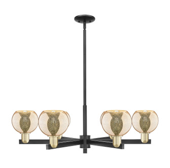 Arcadia Six Light Chandelier in Black Antique Brass (405|716-6CR-BAB-G128-6)