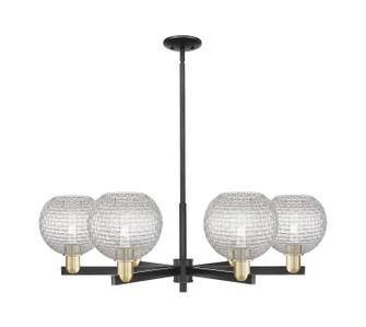 Arcadia Six Light Chandelier in Black Antique Brass (405|716-6CR-BAB-G122C-8CL)