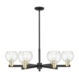 Arcadia Six Light Chandelier in Black Antique Brass (405|716-6CR-BAB-G122-6)