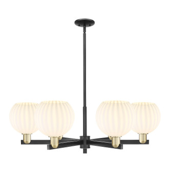 Arcadia Six Light Chandelier in Black Antique Brass (405|716-6CR-BAB-G1217-8WV)