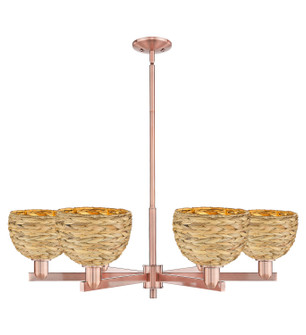 Arcadia Six Light Chandelier in Antique Copper (405|716-6CR-AC-RBD-8-NAT)