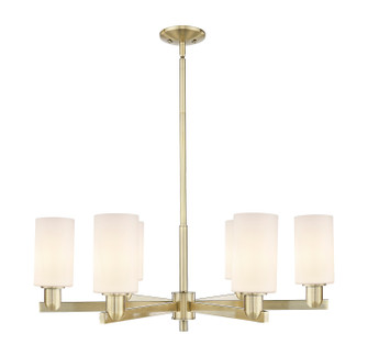 Arcadia Six Light Chandelier in Antique Brass (405|716-6CR-AB-G801)