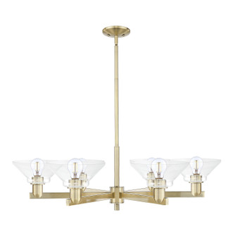 Arcadia Six Light Chandelier in Antique Brass (405|716-6CR-AB-G132)