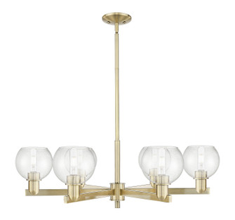Arcadia Six Light Chandelier in Antique Brass (405|716-6CR-AB-G124-6)