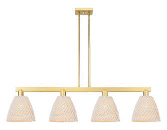 Arcadia Four Light Island Pendant in Satin Gold (405|716-4I-SG-NBD-9-NAT)