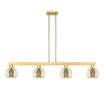 Arcadia Four Light Island Pendant in Satin Gold (405|716-4I-SG-G128-6)