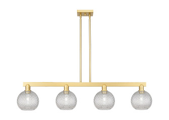 Arcadia Four Light Island Pendant in Satin Gold (405|716-4I-SG-G122C-8CL)