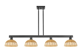 Arcadia Four Light Island Pendant in Matte Black (405|716-4I-BK-NBD2-9-NAT)