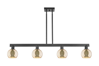 Arcadia Four Light Island Pendant in Matte Black (405|716-4I-BK-G128-6)