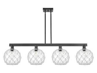 Arcadia Four Light Island Pendant in Matte Black (405|716-4I-BK-G122-10RW)