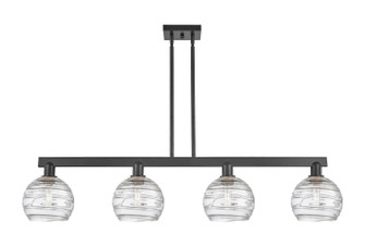 Arcadia Four Light Island Pendant in Matte Black (405|716-4I-BK-G1213-8CL)