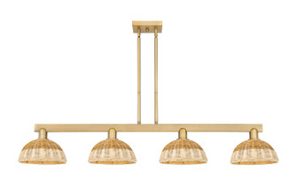 Arcadia Four Light Island Pendant in Brushed Brass (405|716-4I-BB-NBD2-9-NAT)