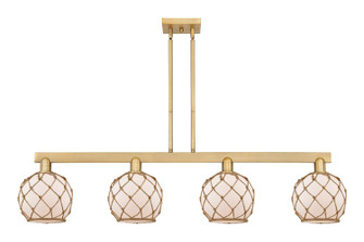 Arcadia Four Light Island Pendant in Brushed Brass (405|716-4I-BB-G121-8RB)