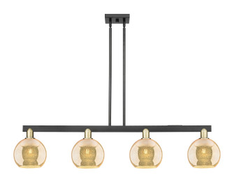 Arcadia Four Light Island Pendant in Black Antique Brass (405|716-4I-BAB-G128-8)
