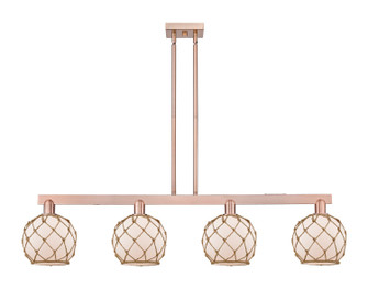 Arcadia Four Light Island Pendant in Antique Copper (405|716-4I-AC-G121-8RB)