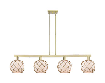 Arcadia Four Light Island Pendant in Antique Brass (405|716-4I-AB-G121-8RB)
