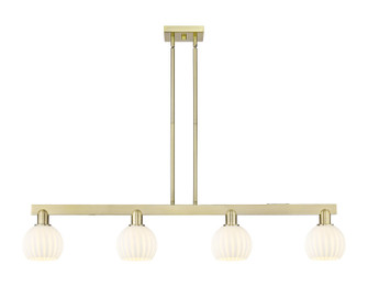 Arcadia Four Light Island Pendant in Antique Brass (405|716-4I-AB-G1217-6WV)