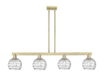 Arcadia Four Light Island Pendant in Antique Brass (405|716-4I-AB-G1213-8CL)