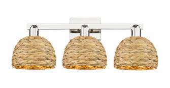 Arcadia Three Light Bath Vanity in Polished Nickel (405|716-3W-PN-RBD-8-NAT)