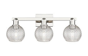 Arcadia Three Light Bath Vanity in Polished Nickel (405|716-3W-PN-G122C-6CL)