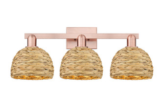 Arcadia Three Light Bath Vanity in Antique Copper (405|716-3W-AC-RBD-8-NAT)