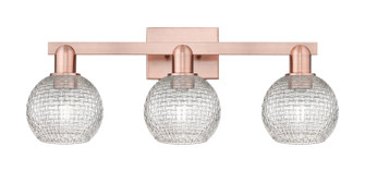 Arcadia Three Light Bath Vanity in Antique Copper (405|716-3W-AC-G122C-6CL)