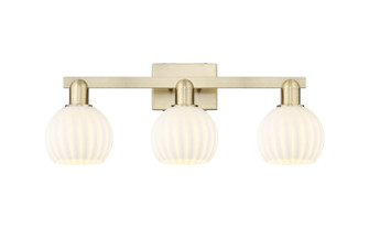 Arcadia Three Light Bath Vanity in Antique Brass (405|716-3W-AB-G1217-6WV)