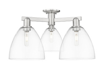 Arcadia Three Light Semi-Flush Mount in Brushed Satin Nickel (405|716-3F-SN-GBD-92)
