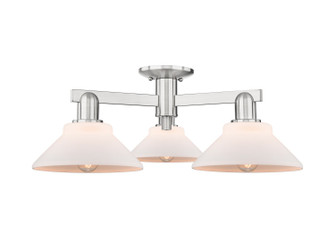 Arcadia Three Light Semi-Flush Mount in Brushed Satin Nickel (405|716-3F-SN-G131)