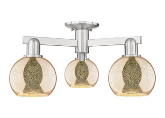 Arcadia Three Light Semi-Flush Mount in Brushed Satin Nickel (405|716-3F-SN-G128-6)