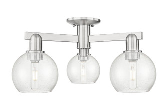 Arcadia Three Light Semi-Flush Mount in Brushed Satin Nickel (405|716-3F-SN-G124-6)