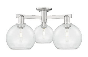 Arcadia Three Light Semi-Flush Mount in Brushed Satin Nickel (405|716-3F-SN-G122-8)