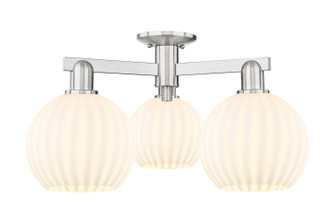Arcadia Three Light Semi-Flush Mount in Brushed Satin Nickel (405|716-3F-SN-G1217-8WV)