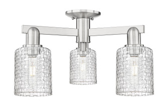 Arcadia Three Light Semi-Flush Mount in Brushed Satin Nickel (405|716-3F-SN-G112)